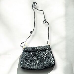 Vintage glam Sequin Crossbody Bag - Black fairy goth whimsy art deco